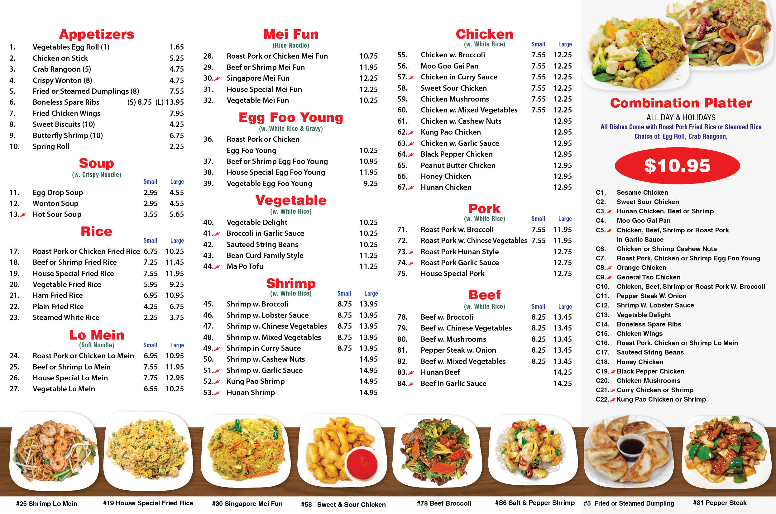 Bottom portion of the menu image